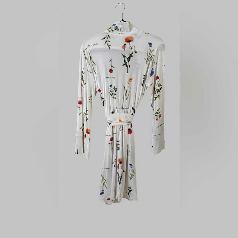 SOMA + CHICO’S Luxe Soft Floral Women's Midi Robe - Picture 3 of 6
